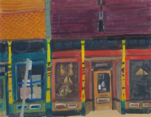 Anglin, Rob Sidewalk Storefronts Gouache On Paper 11 X 14 $1,150