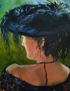 Elmore, M. Kay That Hat Oil On Linen 9x12 $600