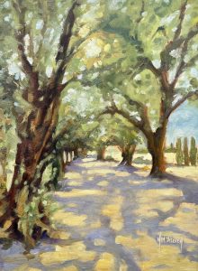 McAlevey, Yolande Olive Trees Of Best Ranch Road Oil On Canvas Panel 12x9 $500